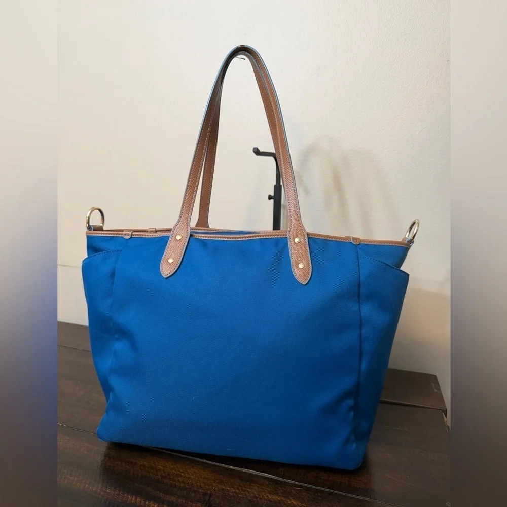 Coach Vibrant Blue and Tan Handbag